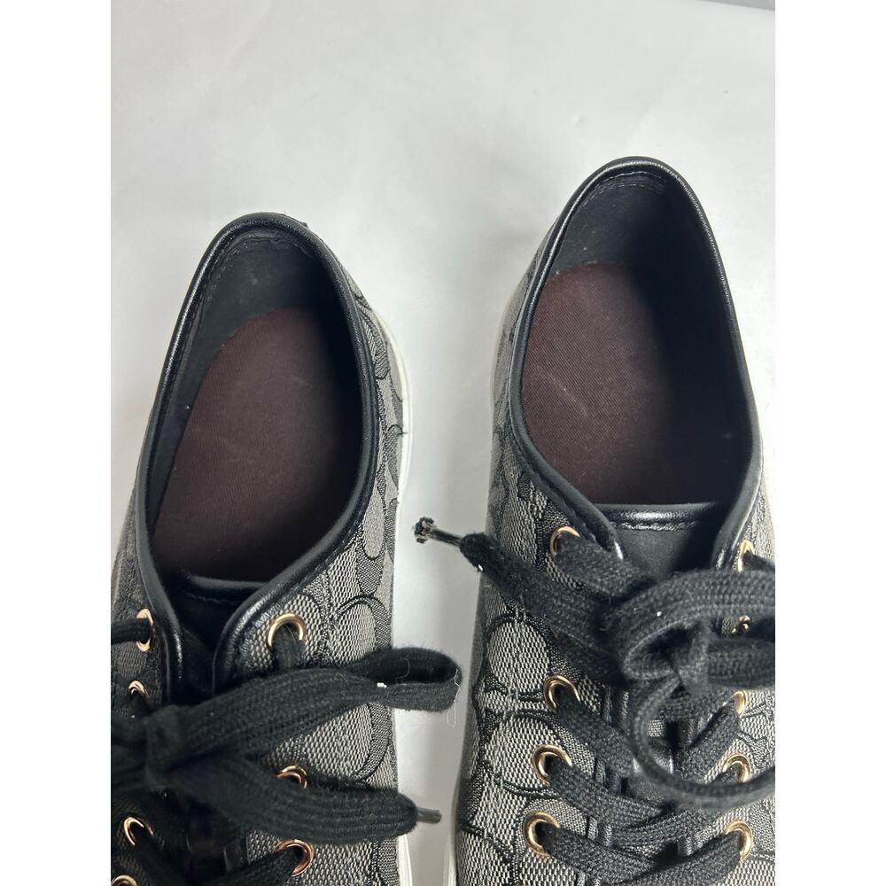 Coach Women's Empire Signature Canvas Fashion Sneaker Shoes black white Sz 9.5 - Picture 7 of 10